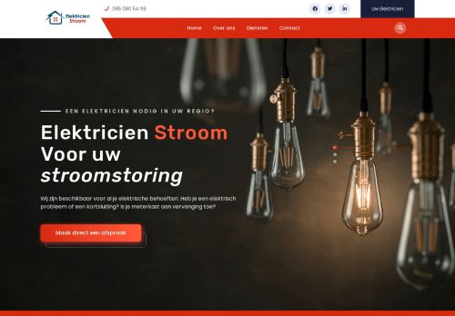 Screenshot van elektricien-stroom.nl