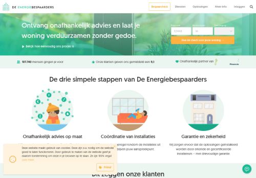 Screenshot van energiebespaarders.nl
