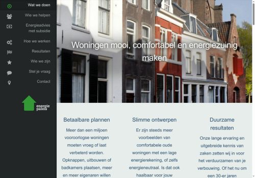 Screenshot van energiepaleis.nl