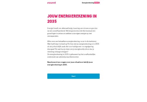 Screenshot van energierekening2035.nl