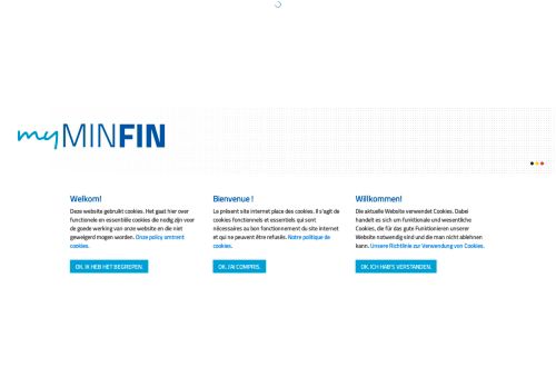 Screenshot van eservices.minfin.fgov.be