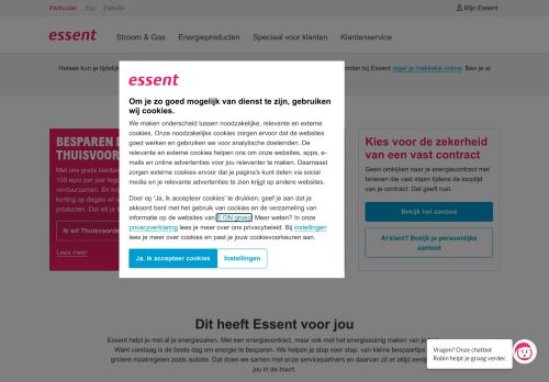 Screenshot van essent.nl