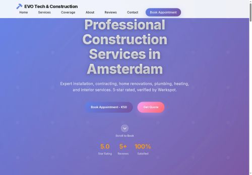 Screenshot van evotechconstruction.nl