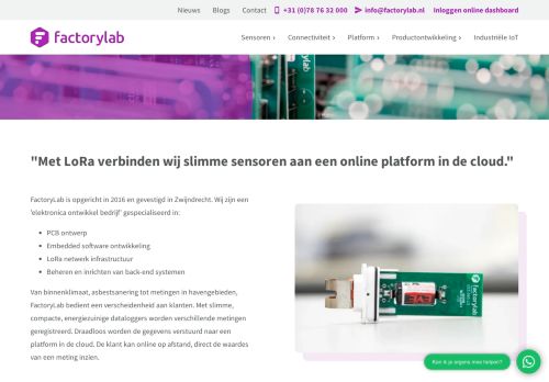 Screenshot van factorylab.nl
