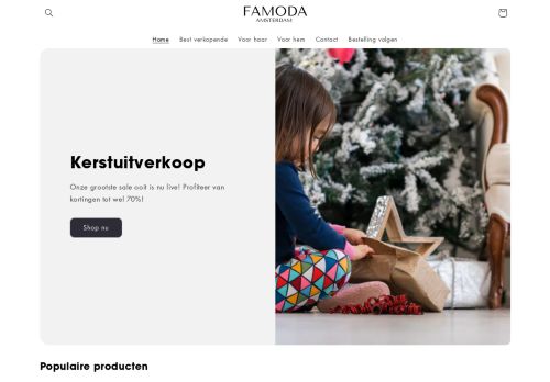 Screenshot van famoda.nl