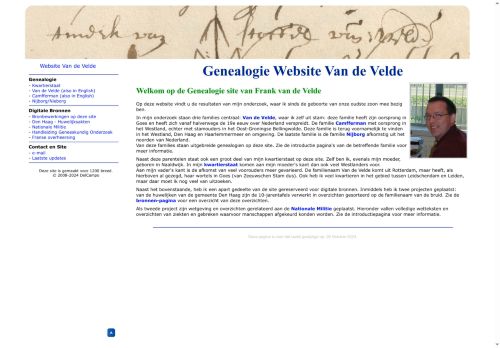 Screenshot van famvandevelde.nl