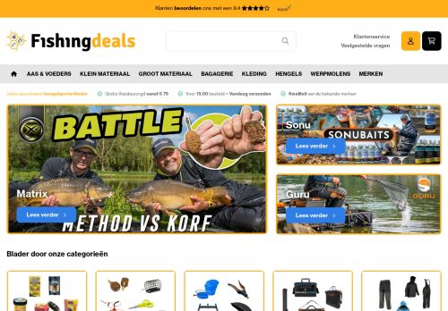 Screenshot van fishingdeals.nl