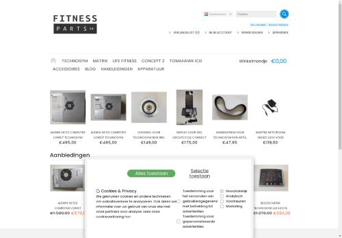 Screenshot van fitnessparts24.eu