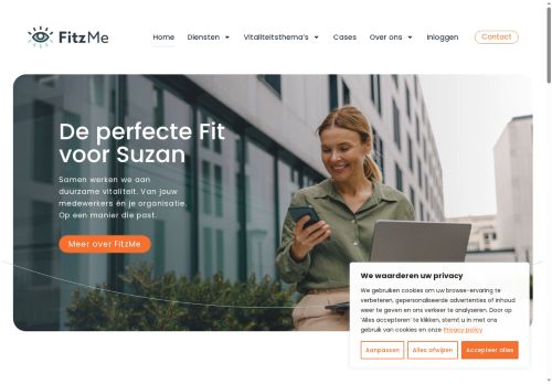 Screenshot van fitzme.nl