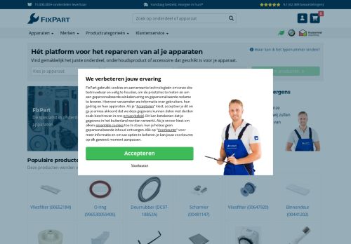 Screenshot van fixpart.nl