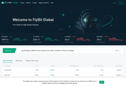 Screenshot van flybit.global