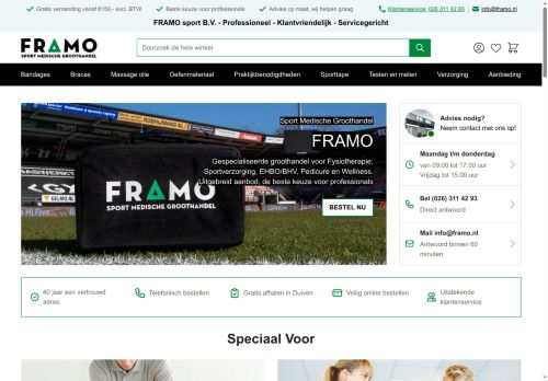 Screenshot van framo.nl