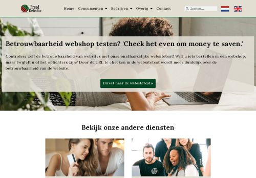 Screenshot van fraud-detector.nl