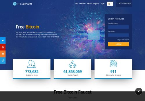 Screenshot van freebitcoin.io