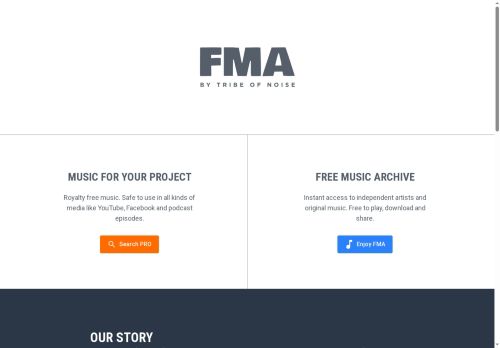 Screenshot van freemusicarchive.org