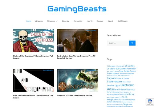 Screenshot van gamingbeasts.com
