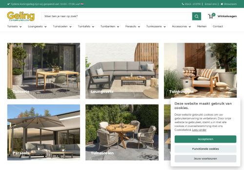 Screenshot van geling-tuinmeubelen.nl