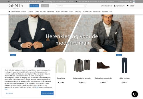 Screenshot van gents.nl