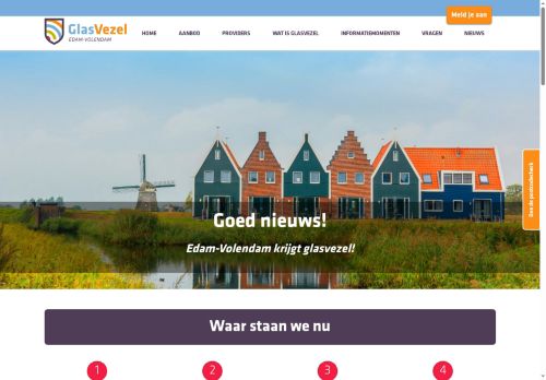 Screenshot van glasvezeledamvolendam.nl