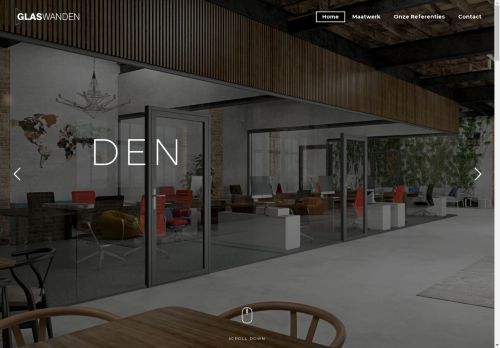 Screenshot van glaswanden.nl