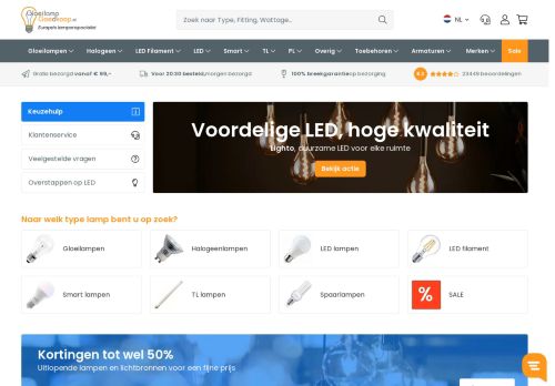 Screenshot van gloeilampgoedkoop.nl