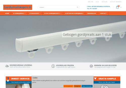Screenshot van gordijnrailskopen.nl