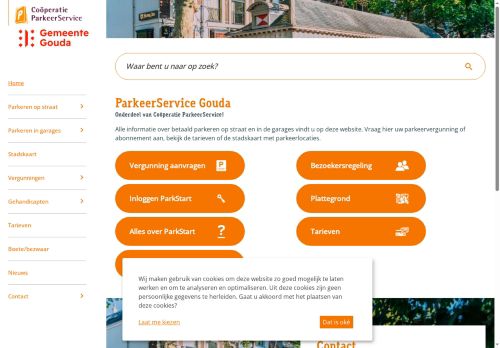 Screenshot van gouda.parkeerservice.nl