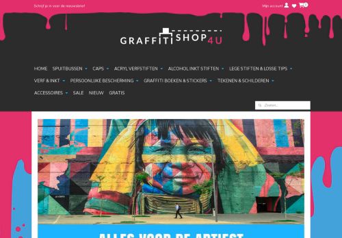 Screenshot van graffitishop4u.nl