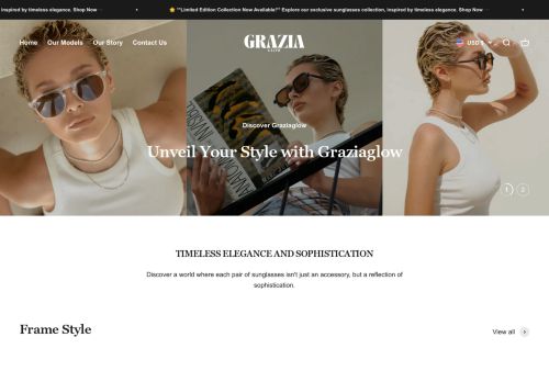 Screenshot van graziaglow.co