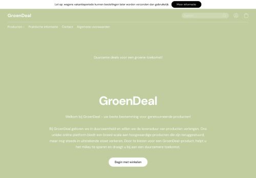 Screenshot van groendeal.eu