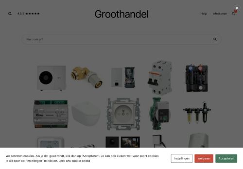 Screenshot van groothandel.be