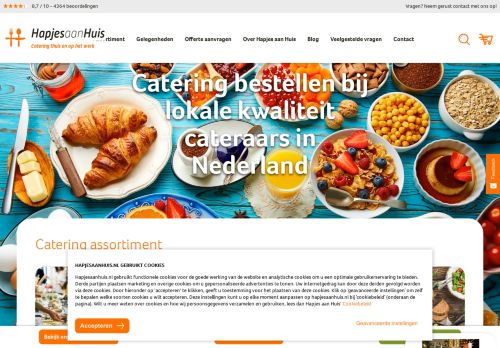 Screenshot van hapjesaanhuis.nl