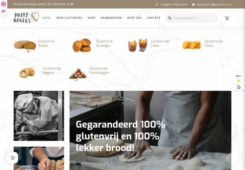 Screenshot van happybakers.nl