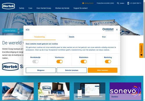 Screenshot van hertek.nl