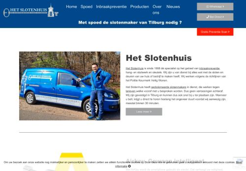 Screenshot van hetslotenhuis.nl