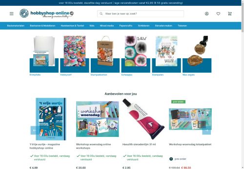 Screenshot van hobbyshop-online.nl