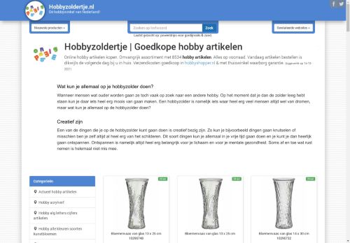 Screenshot van hobbyzoldertje.nl