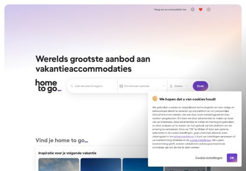 Screenshot van hometogo.nl