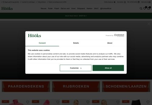 Screenshot van hooks.nl