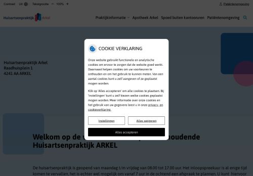 Screenshot van huisartsenarkel.uwartsonline.nl