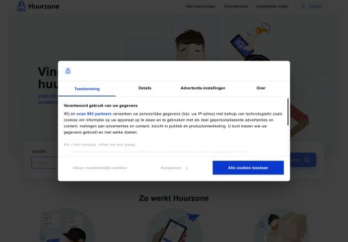 Screenshot van huurzone.nl