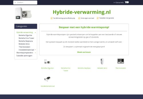 Screenshot van hybride-verwarming.nl