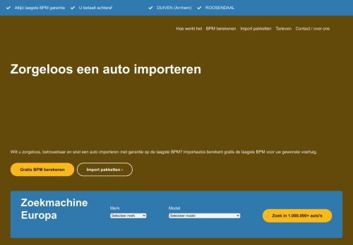 Screenshot van importautos.nl