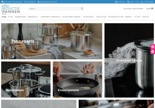Screenshot van inductiepannen.shop