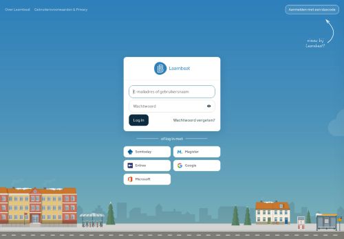 Screenshot van inloggen.learnbeat.nl