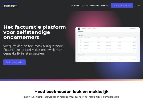 Screenshot van invoiment.nl