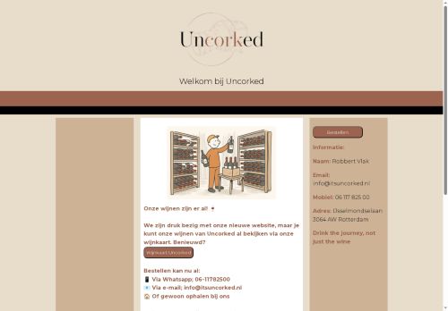 Screenshot van itsuncorked.nl
