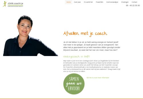 Screenshot van joancoachtje.nl