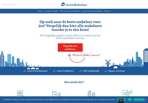 Screenshot van juistemakelaar.nl