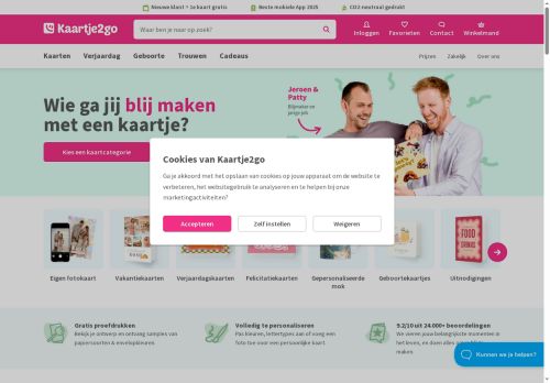 Screenshot van kaartje2go.nl